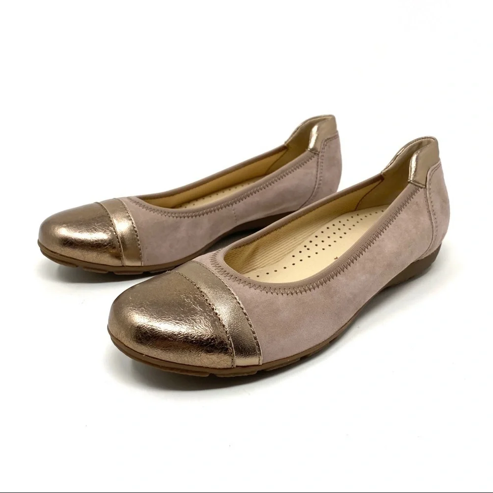 Gabor Natalie English Rose Nubuck ballet flats
